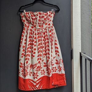 Forever21 Strapless Spring Floral Dress Red/Black